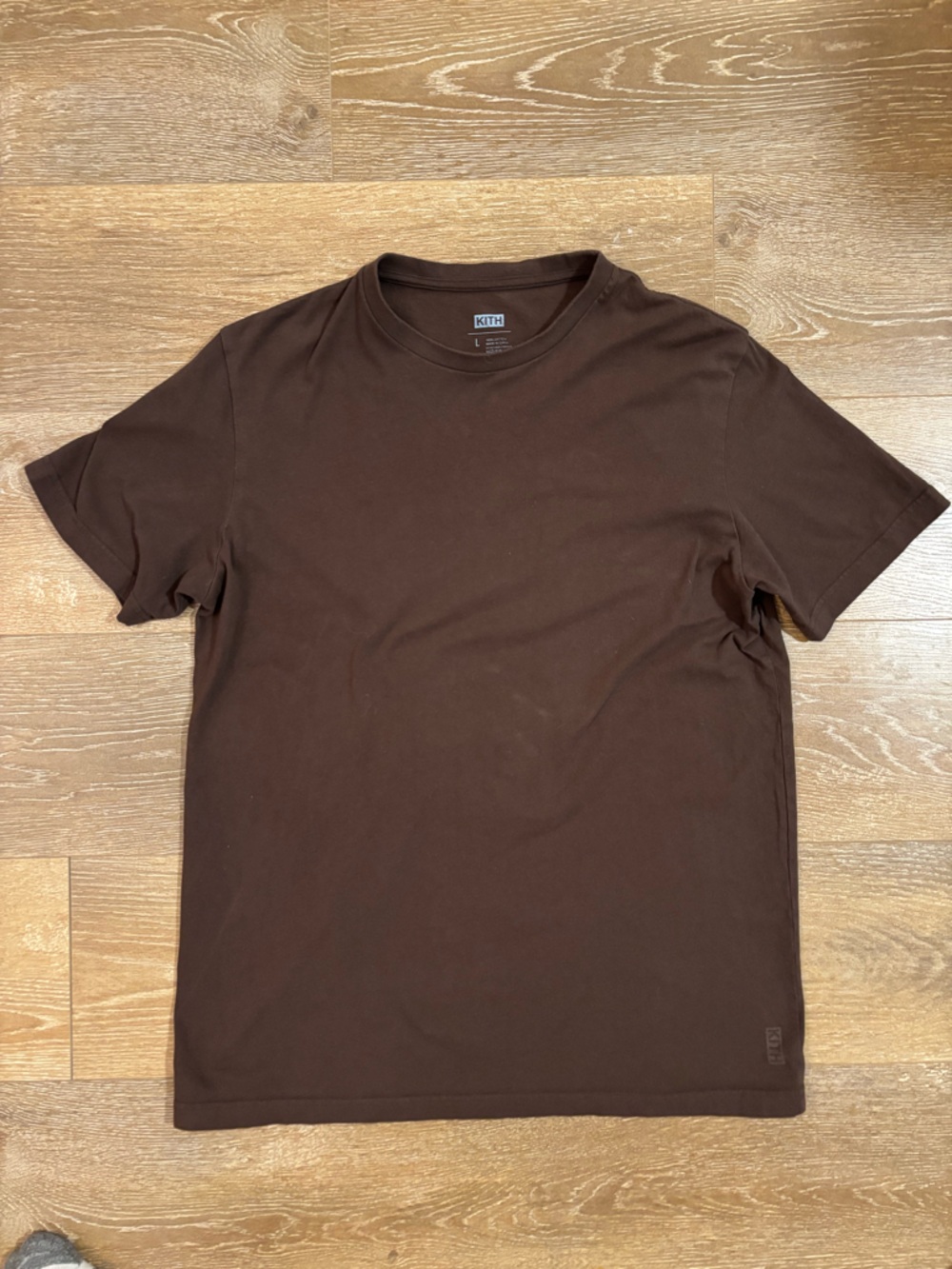Kith Men's Short Sleeve Crew Neck Tee in Dark Brown